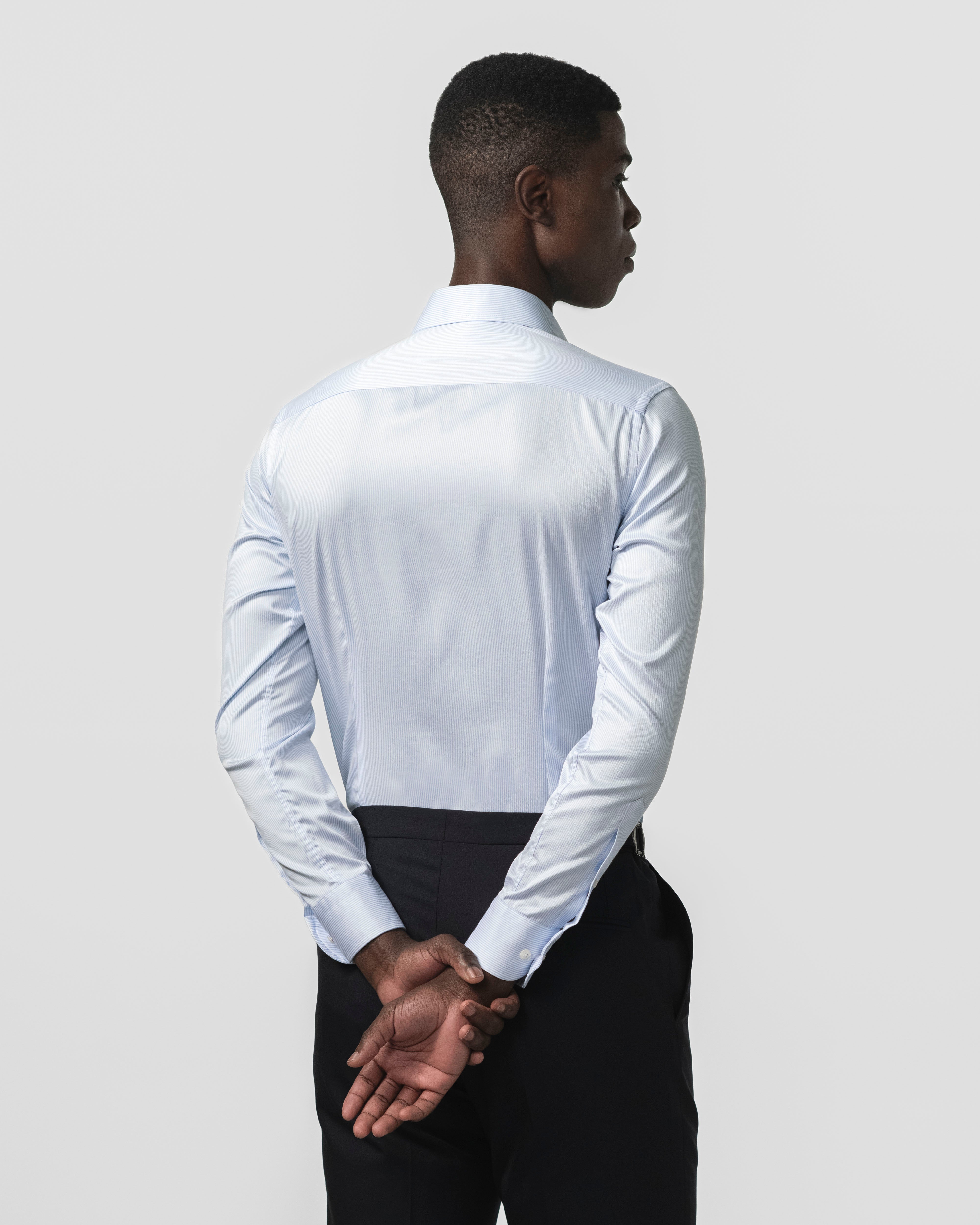 The Lawyer Light Blue Stripe back